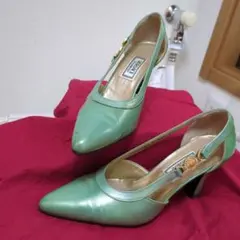 VERSACE ブルーグリーン ハイヒール パンプス