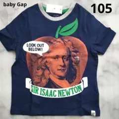 新品タグ付　105 baby Gap ベビーギャップ　Tシャツ 紺　ニュートン柄