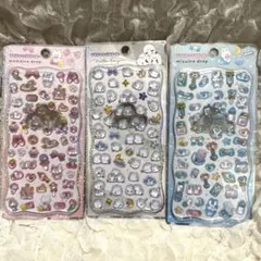 プチドロップステッカー ボンボンドロップシール シマエナガ もも色 みず色 3枚