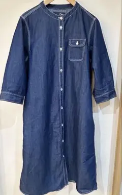 ロゴスデイズ デニム ワンピース【L】七分袖 美品