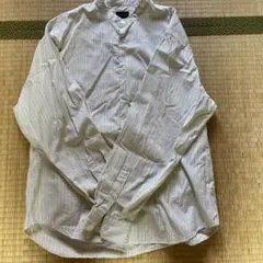 green label コットン ストライプバンドカラー シャツ