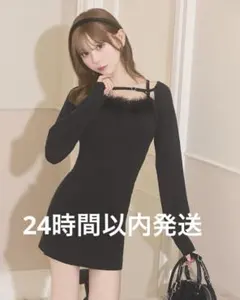 ミシェルマカロン フェザーボレロニットワンピース