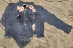 デニムブルー クロップドジャケット