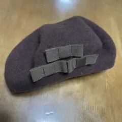 ポンポネット ベレー帽 茶色