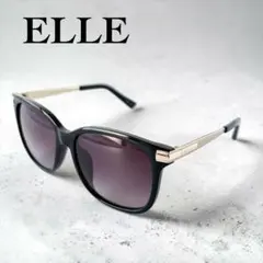 ELLE エル サングラス ウェリントン ブラック ゴールド