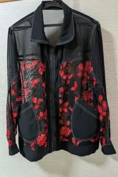 花柄メッシュジップアップジャケット