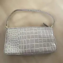 グレー クロコダイル風 ショルダーバッグ