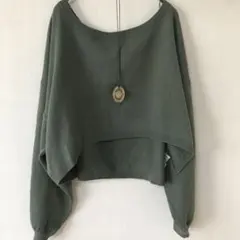 ローリーズファーム　ニット　セーター　ショート　重ね着　フリー　グリーン