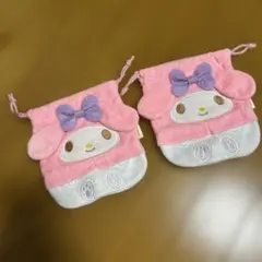 マイメロディ ふわふわフェイス巾着2個セット