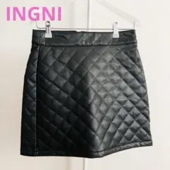 【完売品　新品タグ付】 INGNI キルティングフェイクレザーミニスカート　黒