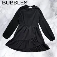 BUBBLES バブルス 異素材ドッキング ワンピース 黒 ブラックのサムネイル