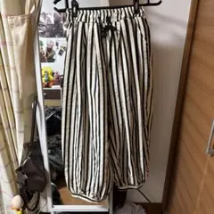 FRIFUL 白黒ストライプ ワイドパンツ