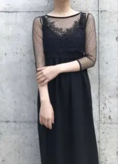 kaene 2wayビスチェセットワンピース ドットチュールインナー