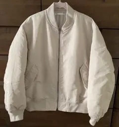 UNIQLO/ユニクロ オフホワイト MA-1ジャケット Lサイズ