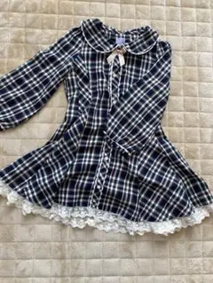 axes femme チェック柄 長袖ワンピース 120cm