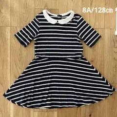 プチバトー　半袖ワンピース 襟付き　8ans 128㎝