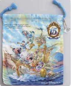 【新品未使用品】東京ディズニーシー 15周年 巾着袋 ミッキー &フレンズ