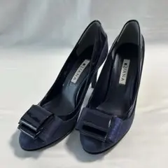 DIANA　ダイアナ　ネイビー リボン　ハイヒール　23 フォーマル　美品