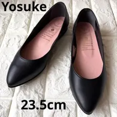 美品✨ YOSUKE 本革レザーフラットパンプス 日本製 黒 23.5のサムネイル