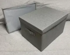 蓋付き収納ボックス グレー 布製　2個セット