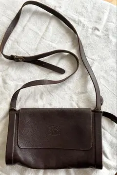 IL BISONTE（イルビゾンテ） レザーショルダーバッグ ダークブラウン本革