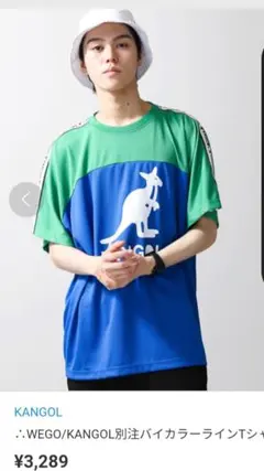 WEGO KANGOL 別注 バイカラーラインTシャツ