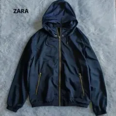 ZARA ネイビー ナイロンジャケット 春　秋　黒　古着　アウター