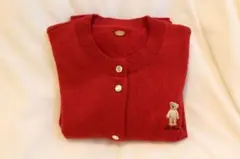 【Lily Brown】 ベア刺繍 ショート丈カーディガン 赤のサムネイル