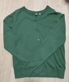 ユニクロ　UVカットクルーネックカーディガン　グリーン【Ｓ】