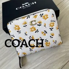 COACH コーチ 二つ折り財布 折財布 ホワイト 花柄のサムネイル