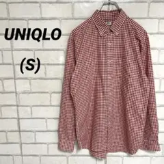 UNIQLO ユニクロ　ギンガムチェックシャツ　赤×白　ボタンダウン　春夏コーデ