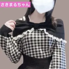 ニットプルオーバー チェック リボン さきまるちゃん majoretty 量産