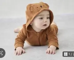 petit main フード付きロンパース ブラウン　miffyボリス