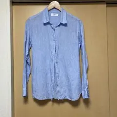 ユニクロ　リネンシャツ　ライトブルー　Lサイズ