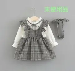 未使用＊チェック柄フリルワンピース　80サイズ