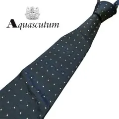 Aquascutum ダークブルー ネクタイ