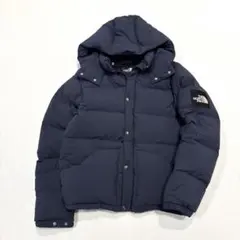 【美品/L】ノースフェイス　キャンプシエラ　ショート　ダウン　ネイビー　フード