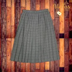 グレンチェック プリーツスカート レディース グレー　レディース