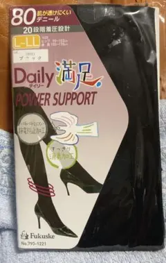 タイツ　80デニール ブラック　L〜LL フクスケ満足