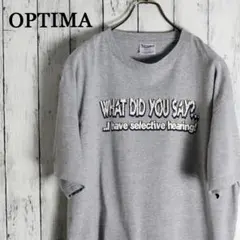 OPTIMA ヘビーコットン メッセージTシャツ ３Dプリントロゴ メキシコ製