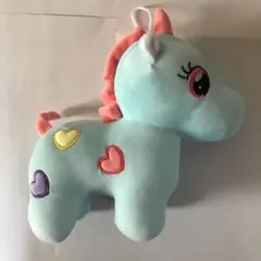 カラフル　ユニコーン ぬいぐるみ　マスコット　ブルー