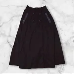 ジュエティ フレアスカート ロング丈 黒（M）ウエストゴム ゆったり モード感のサムネイル