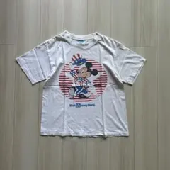 80-90s ミッキー 星条旗Tシャツ アメリカ製 L シングルステッチ 希少