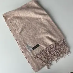 CLATHAS ピンクヒョウ柄ストール フリンジ付きリバーシブル