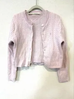 her lip to ピンク　半袖ニット　カーディガンセットのサムネイル