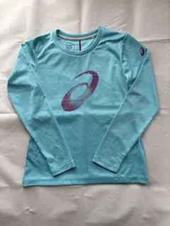美品　アシックス　ランニング　Tシャツ　長袖　ブルー　レディースS