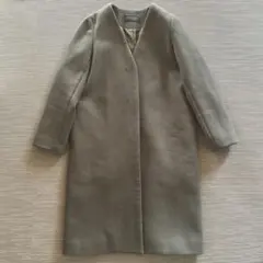 美品⭐︎スピックアンドスパン ノーカラー ウールコート 36