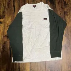 Dickies 長袖シャツ グレー/ダークグリーン