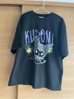 サンリオ クロミ Tシャツ 半袖 バックプリント 黒 紫 M 地雷系 サブカル
