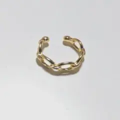 チェーン風イヤーカフ　ゴールド　アレルギー対応